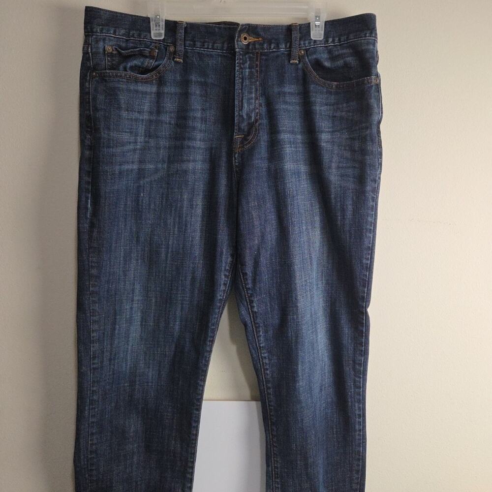 Lucky Brand 221 Original Straight Jeans Mens 38x30 Blue Denim Casual Button Fly